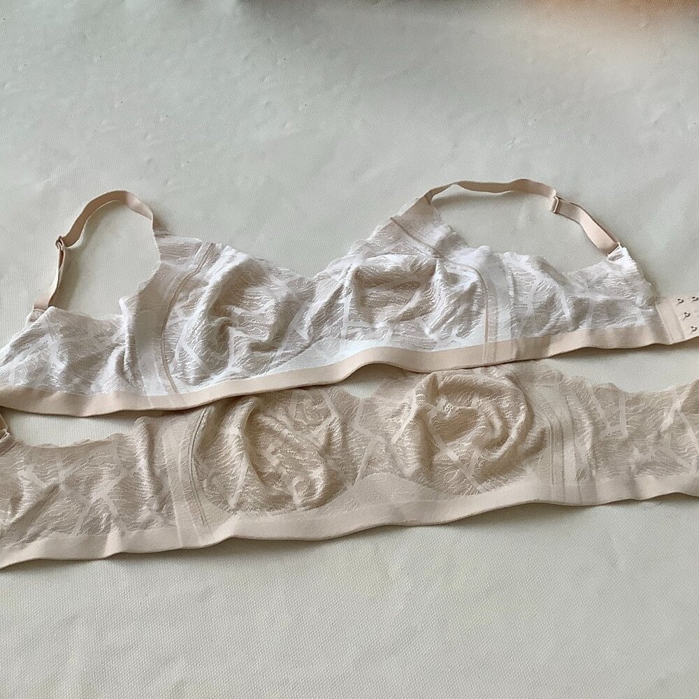 2 Rhonda Shear Bras (Pads not included) Nude Color Size Medium Stretch